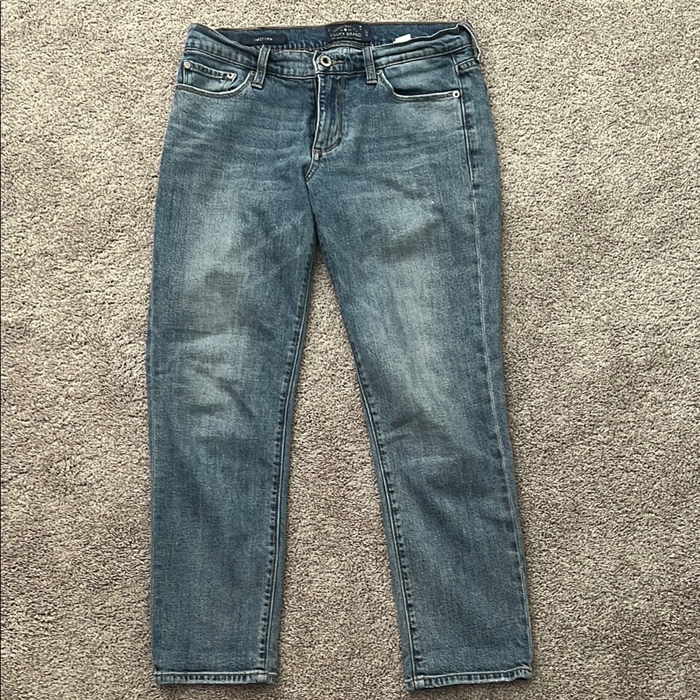 Lucky Brand Sweet Crop Blue Straight Leg Jeans Classic Style size 4/27